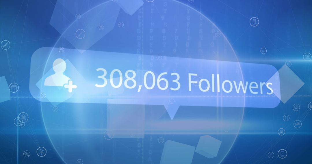 Abstract Digital Interface Highlighting Social Media Follower Count