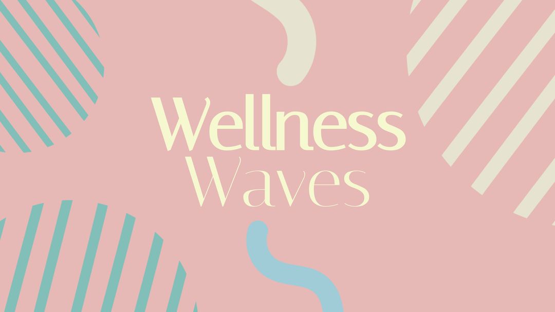 Wellness Waves Text with Abstract Lines on Pastel Background - Download Free Stock Templates Pikwizard.com