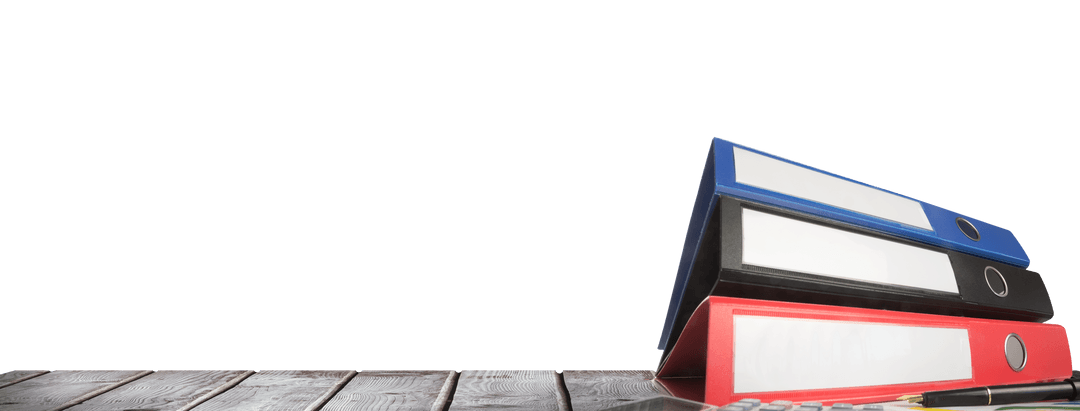 Colorful Binders on Transparent Background for Business Use