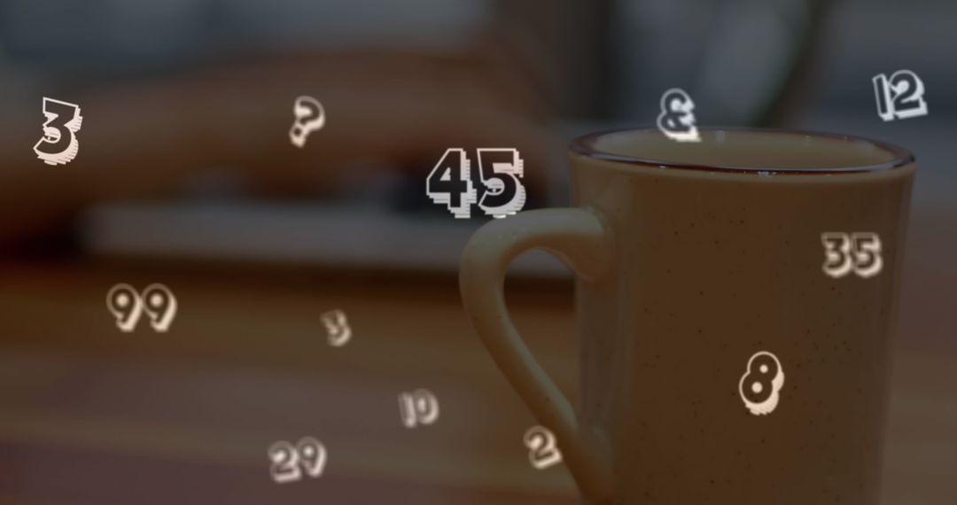 Financial Data Concept with Virtual Numbers and Hand on Laptop