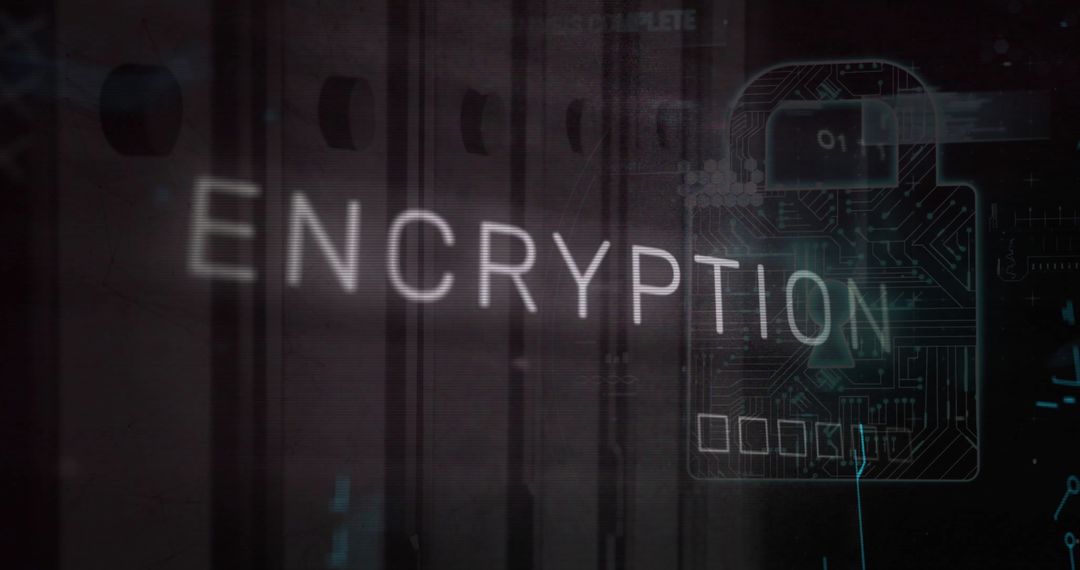 Encryption Technology and Cybersecurity Concept with Padlock
