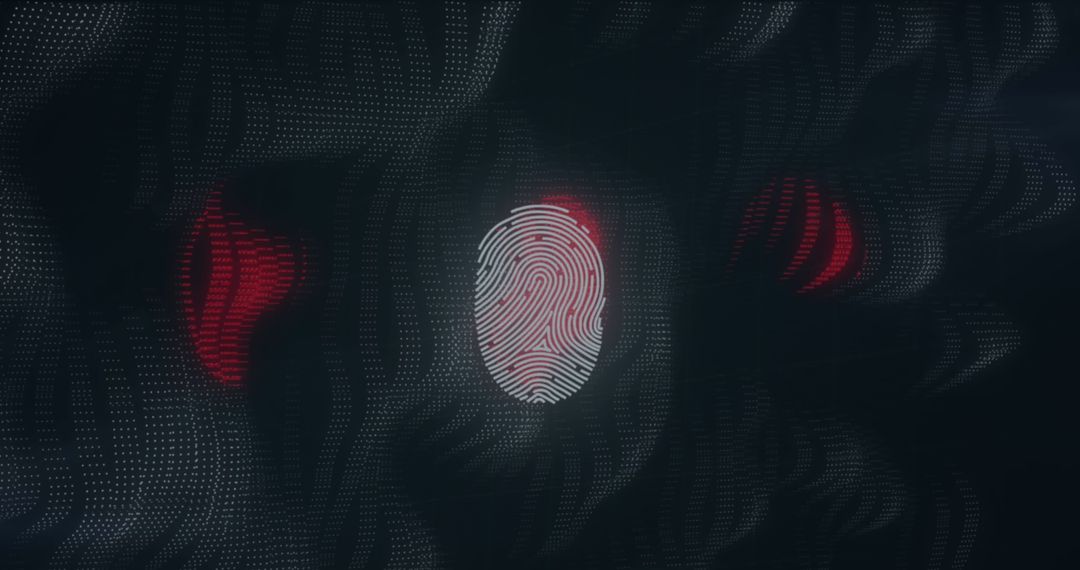 Fingerprint Scanning on Digital Interface in Dark Cyber Theme