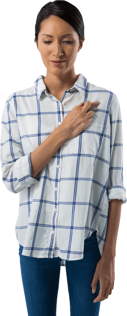 Female Professional Crossing Fingers in Hope Transparent Background