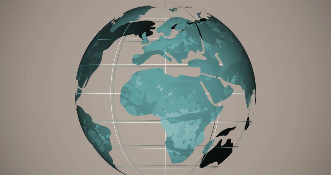 Digital Globe Earth Map on Neutral Background - Free Images, Stock Photos and Pictures on Pikwizard.com