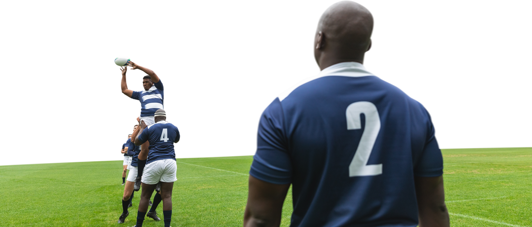 Transparent Background Diverse Male Rugby Players Playing Sport Clear Isolated - Download Free Stock Images Pikwizard.com