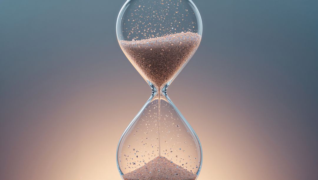 Elegant Hourglass with Flowing Sand Symbolizing Time's Passage
