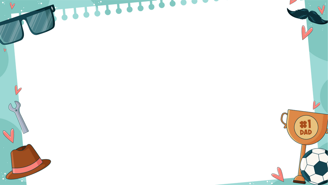 Transparent Father's Day Themed Frame with Playful Icons