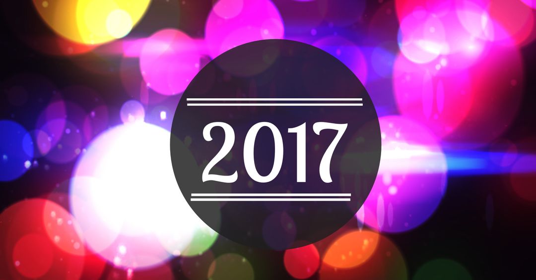 Colorful Bokeh Lights Celebrating the Year 2017