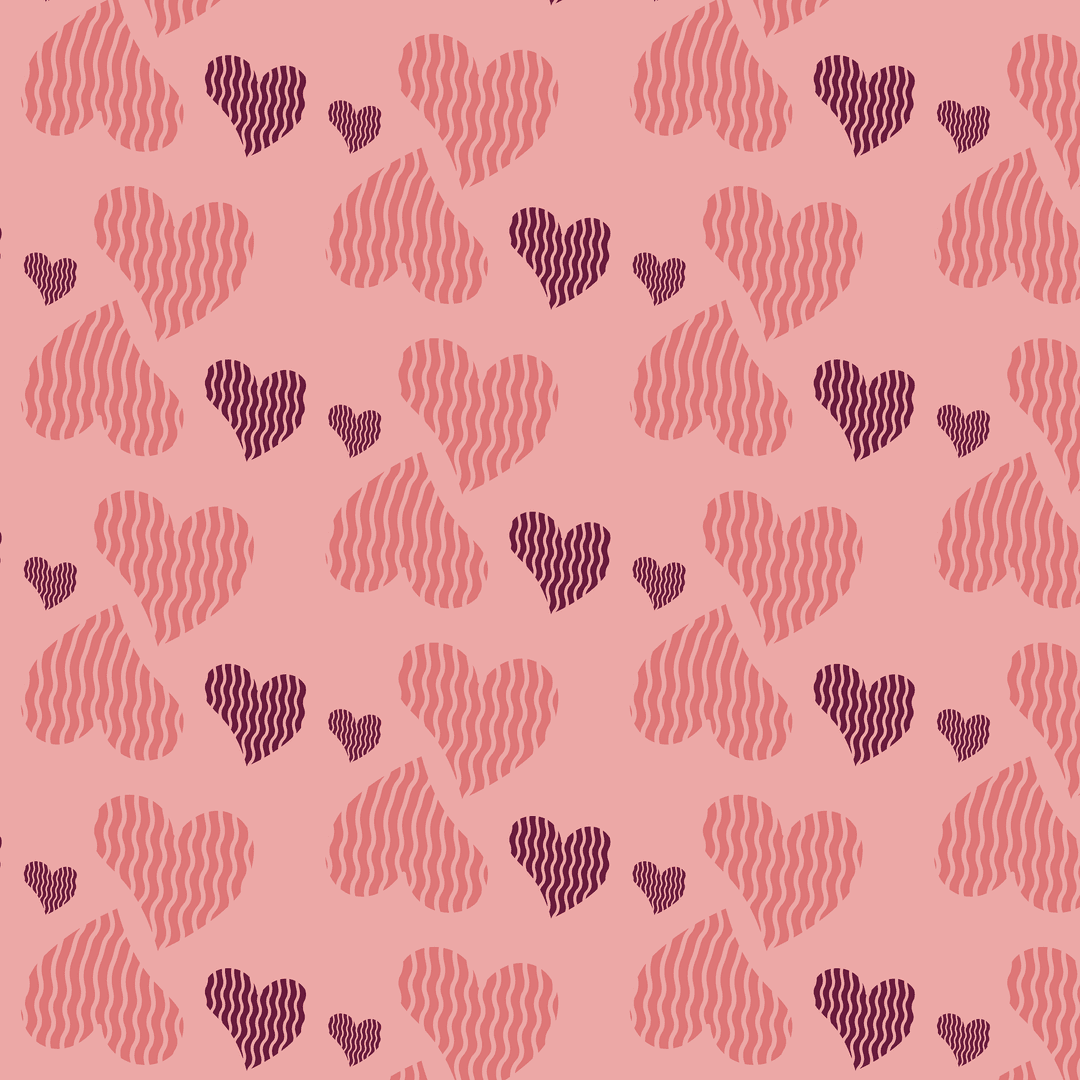 Transparent Heart Pattern on Pink, Digital Repeat Design