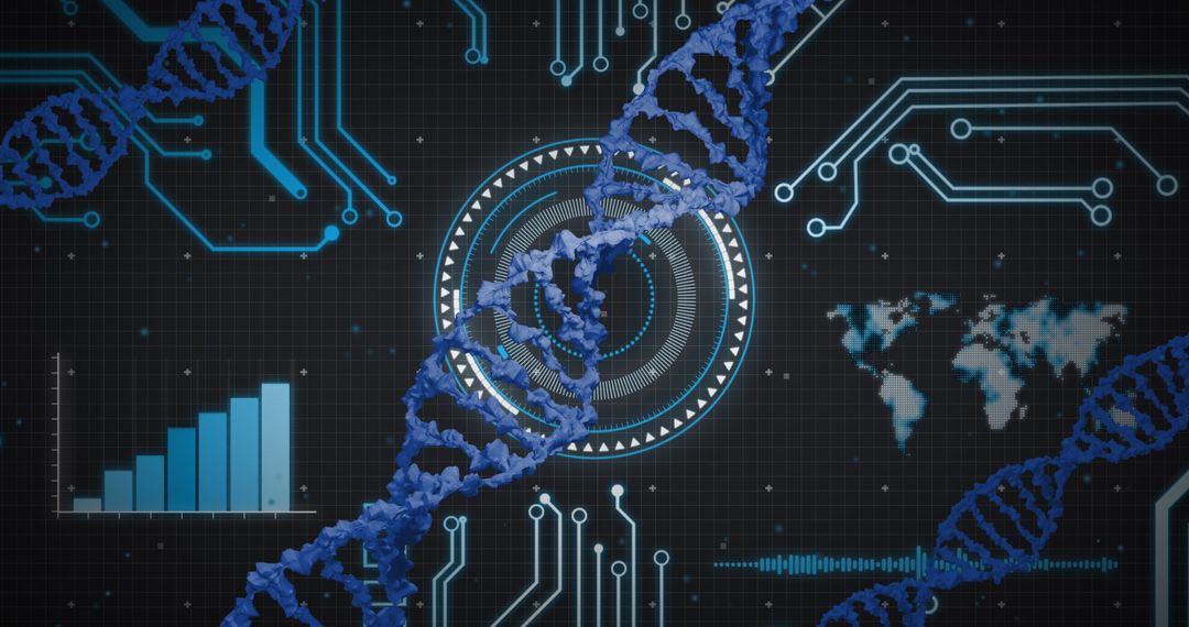 DNA Strand and Digital Data Technology Background