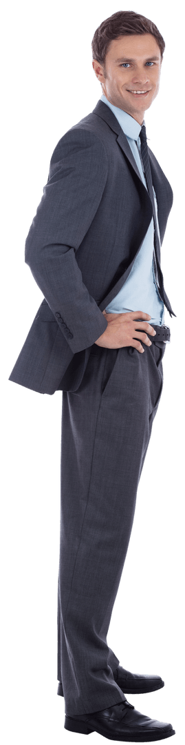 Smiling Businessman with Transparent Background in Suit