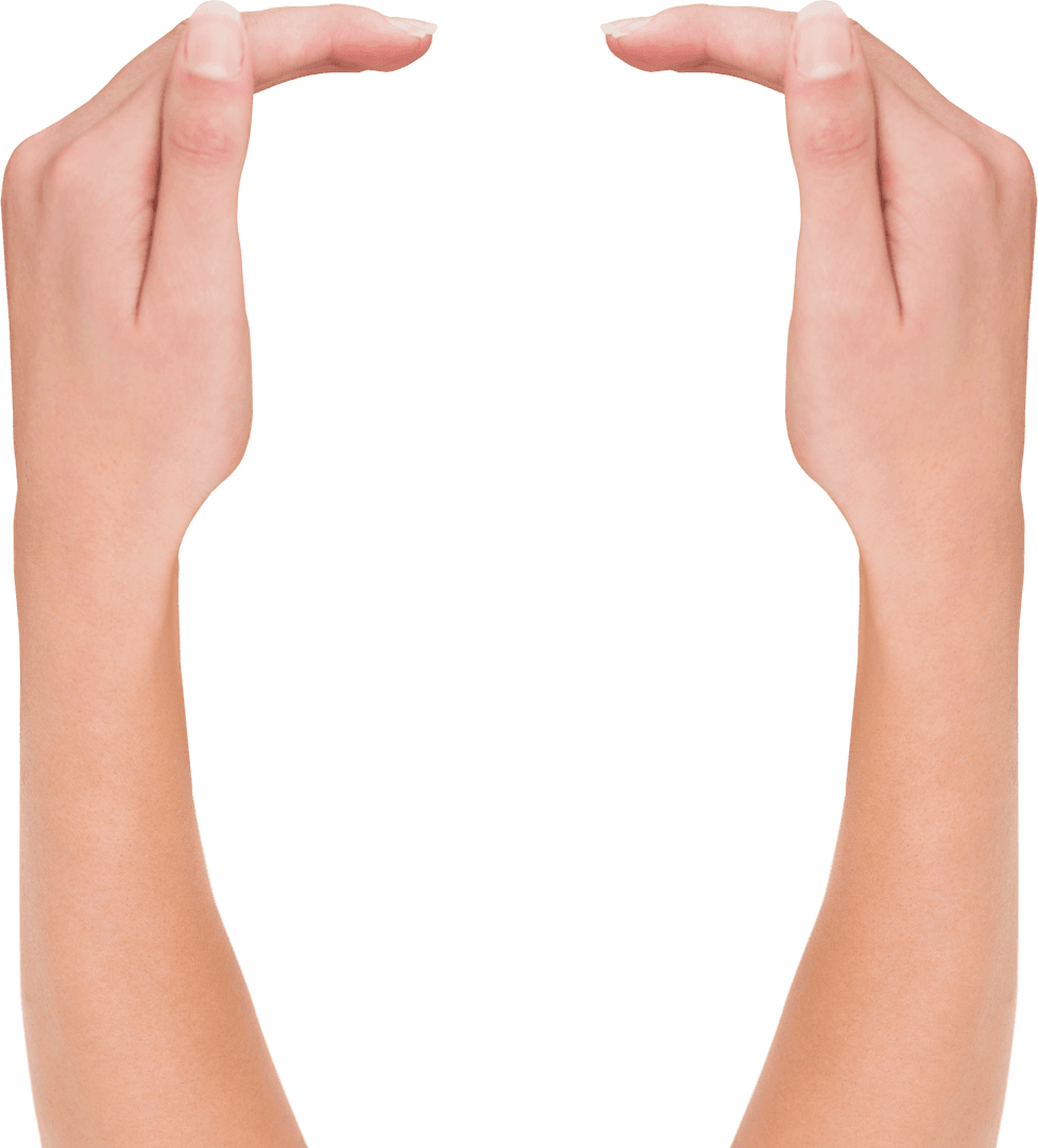 Transparent Hands Holding Upload Illustrated Overlay
