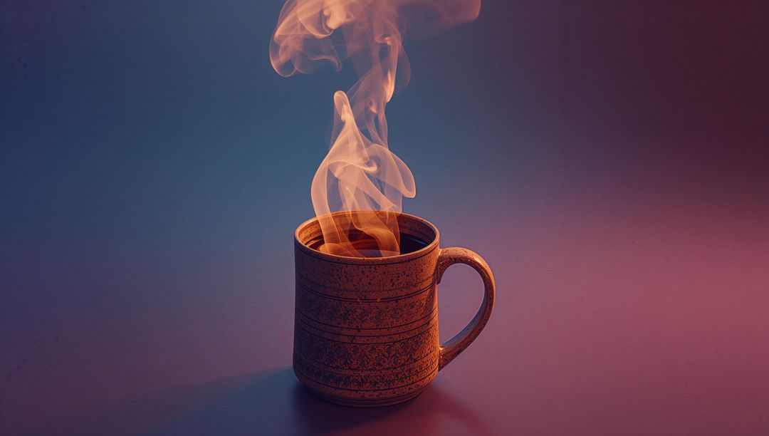 Decorative Ceramic Mug with Steam and Gradient Colors
