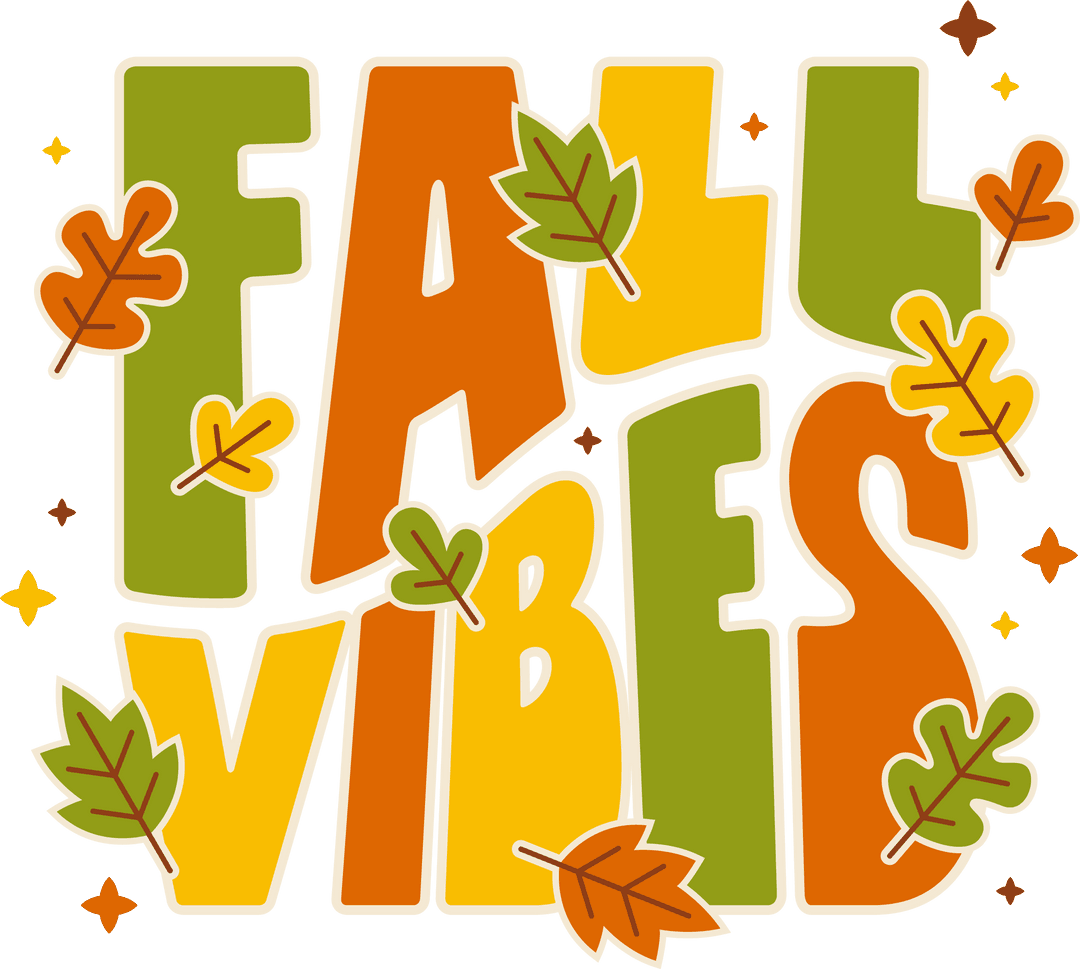 Autumn Inspirational Typography on Transparent Background