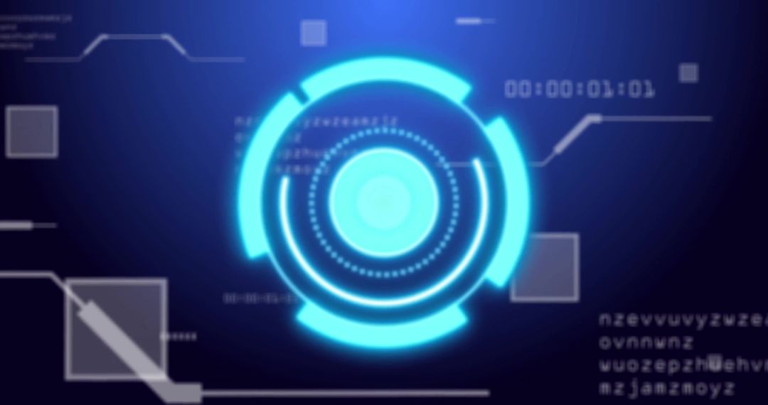 Abstract Futuristic Interface with Digital Data Visualization
