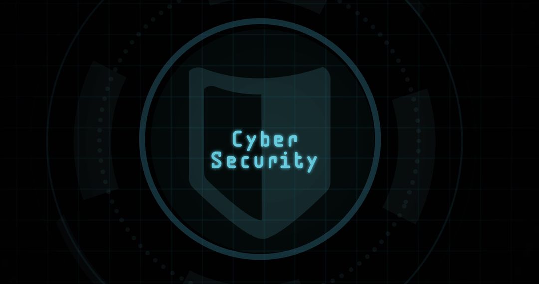 Cyber Security Shield Icon on Digital Background