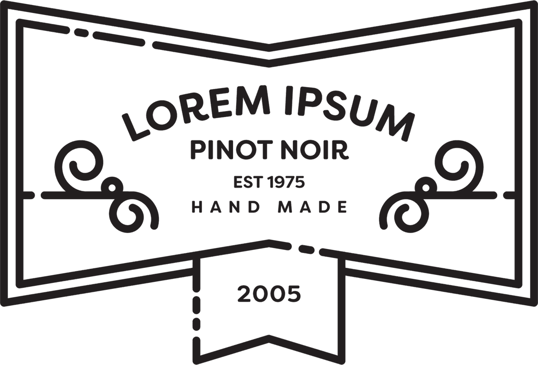 Vintage Wine Label with Ornate Typography on Transparent Background