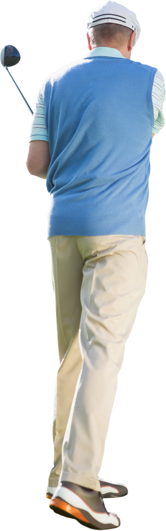 Back View of Caucasian Male Golf Player on Transparent Background, Sporting Competitions - Download Free Stock Images Pikwizard.com