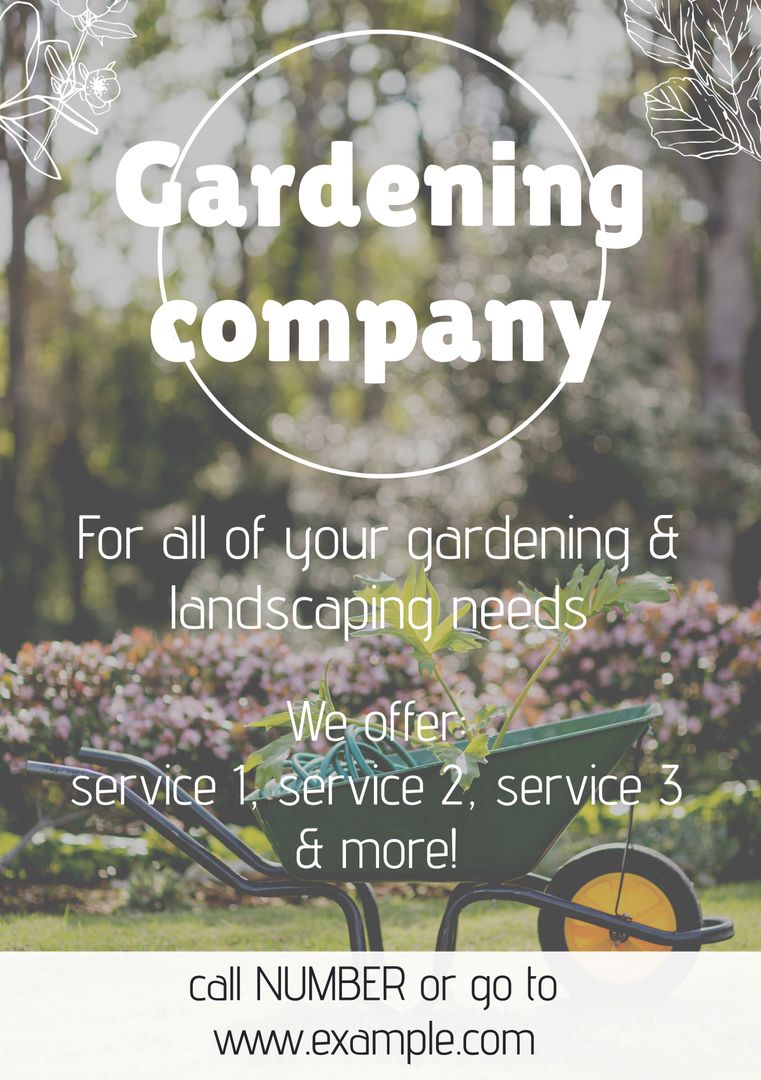 Serene Gardening Service Promotion with Tools and Growth Theme