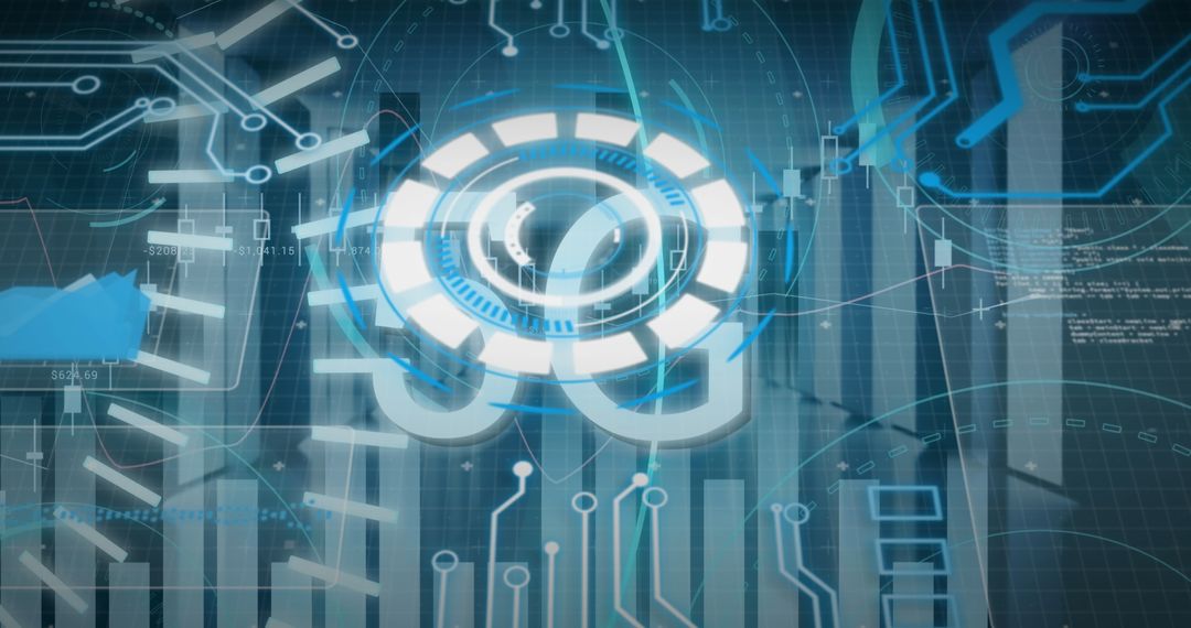 Global Digital Network Interface with Futuristic Graphics