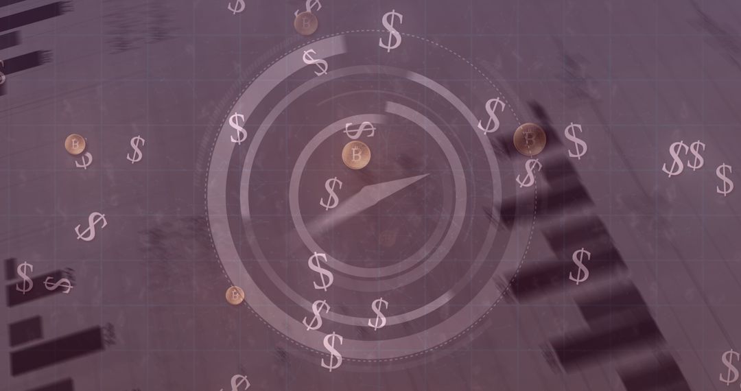 Cryptocurrency Concept with Clock and Dollar Symbols