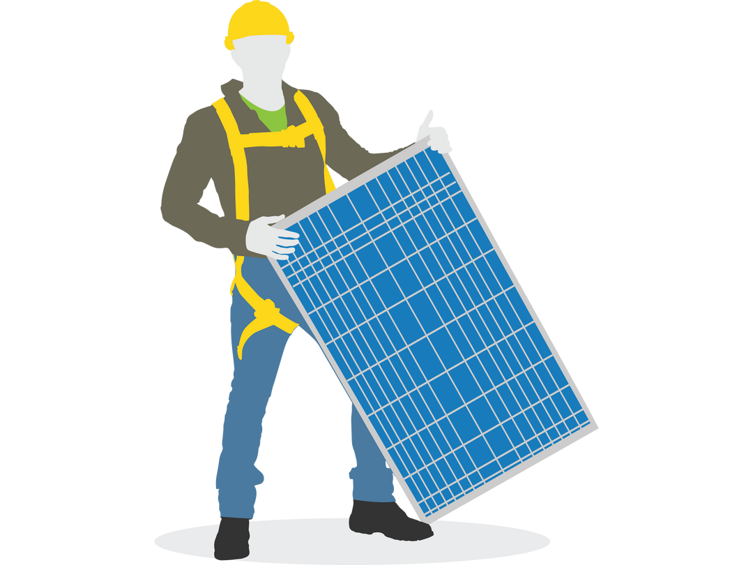 Worker Holding Solar Panel Illustration on Transparent Background - Download Free Stock Images Pikwizard.com