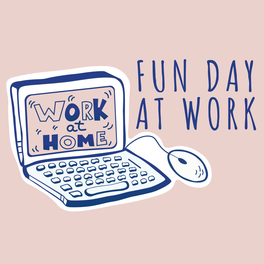 Working From Home Creative Text Concept on Pink Background
