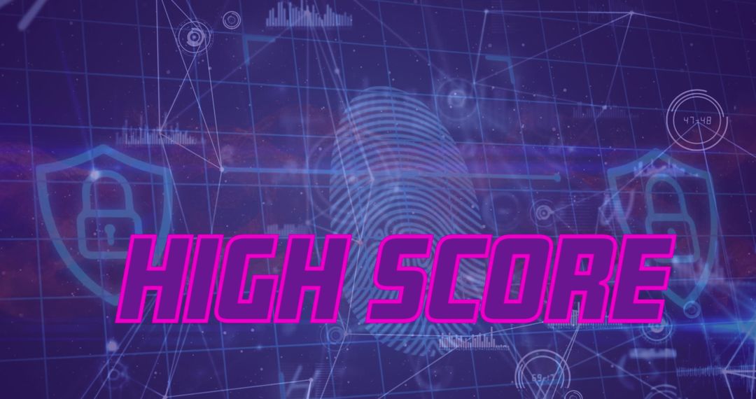 High Score Concept with Fingerprint Security Background