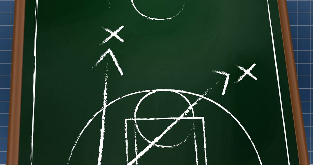 Chalkboard sports strategy illustration with xs and os