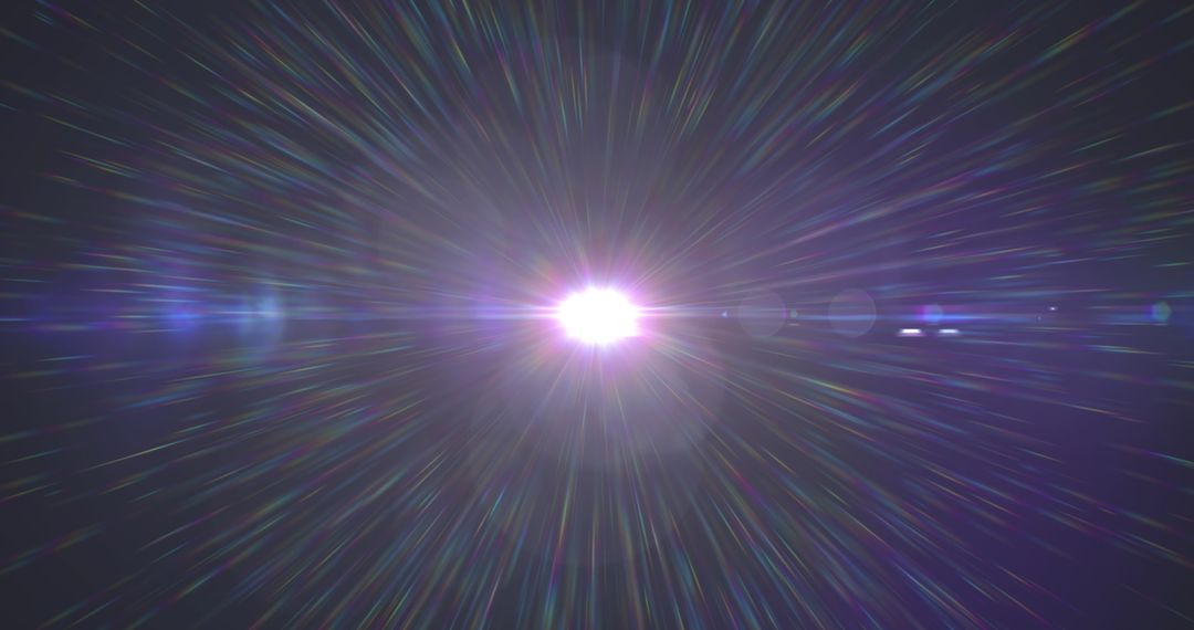 Cosmic Burst with Radiant Light Trails on Dark Background