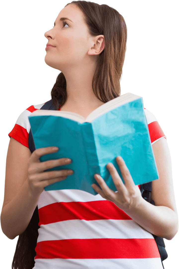 College Student Reading Transparent Background