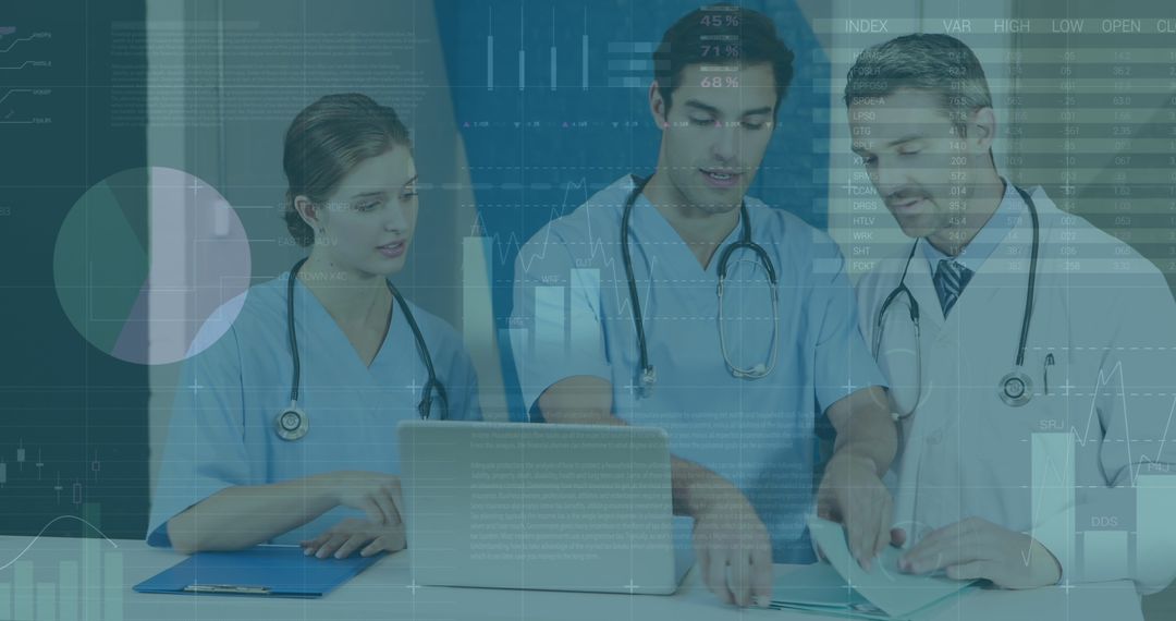 Doctors Collaborating with Advanced Data Technology Concept