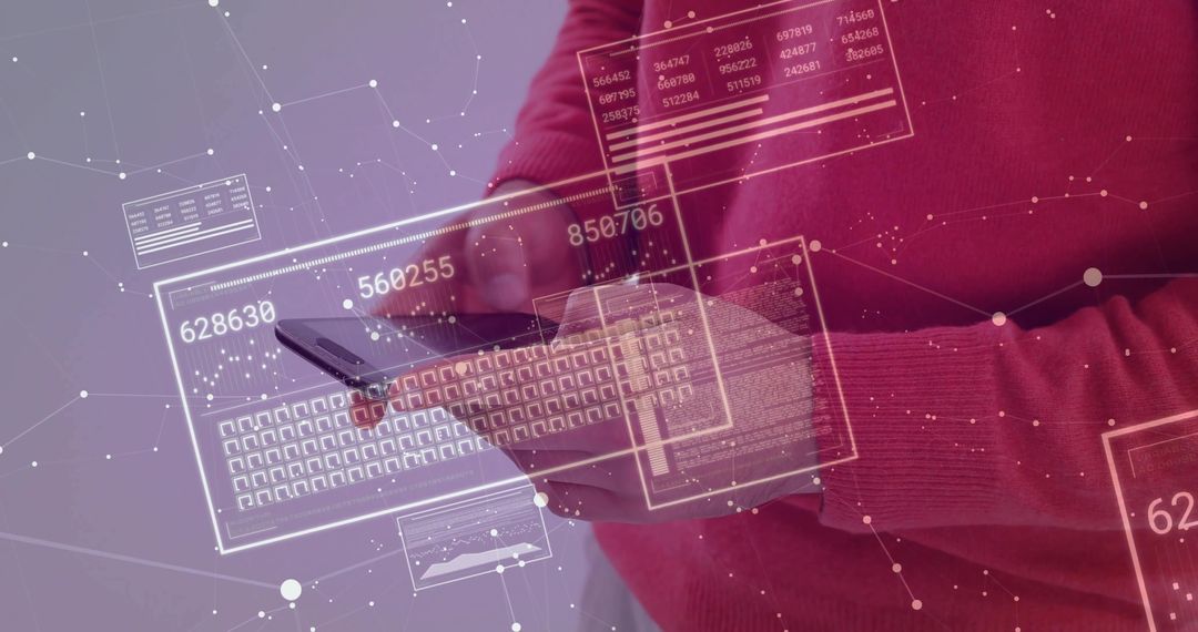 Person Using Tablet with Holographic Interface Technology