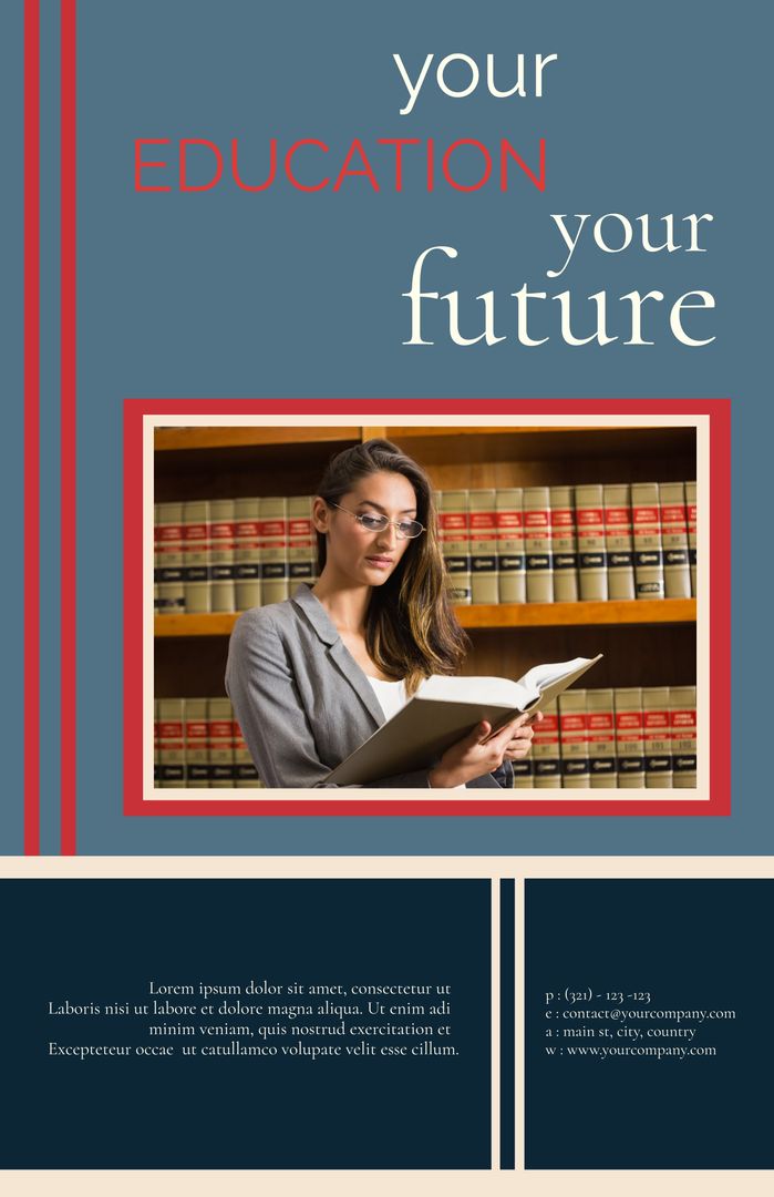 Dedicated Student Studying in Library for Academic Success