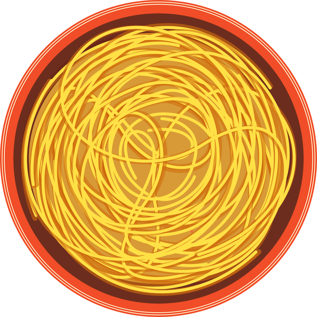 Minimalist Transparent Background Spaghetti Noodles Illustration