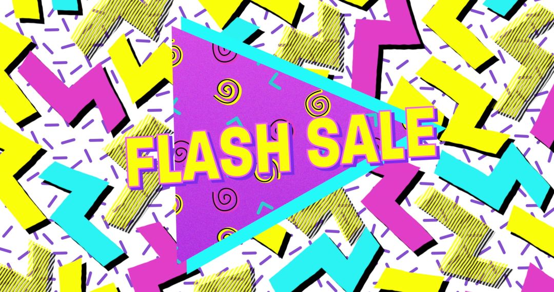 Vibrant Flash Sale Banner with Colorful Zigzag Patterns - Free Images, Stock Photos and Pictures on Pikwizard.com