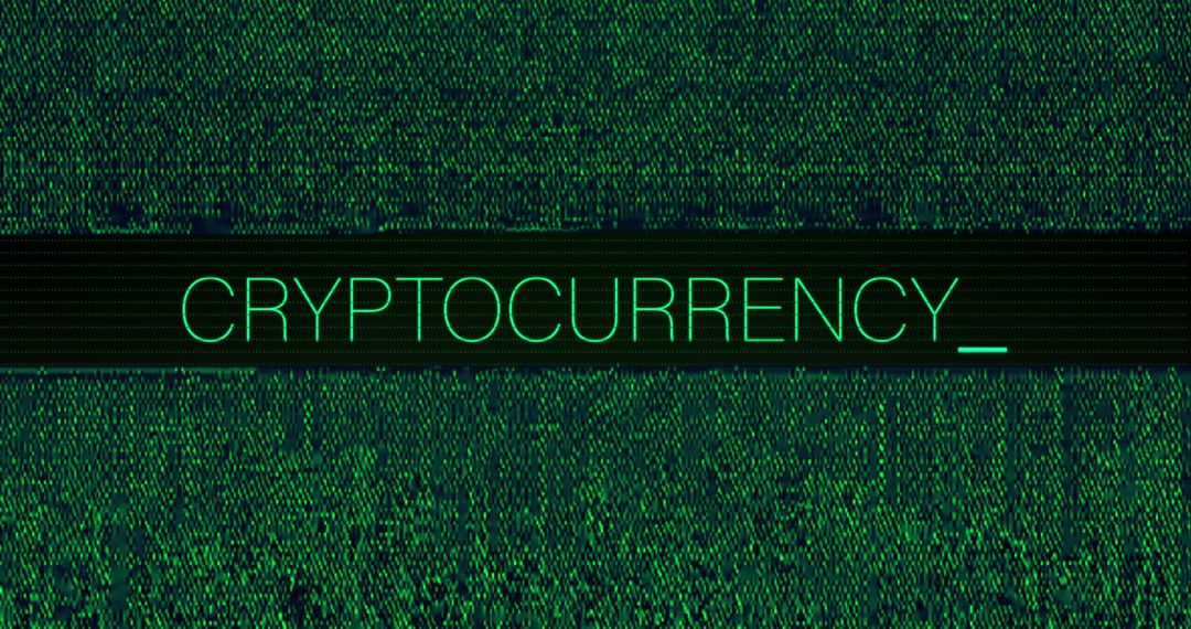Digital Glitch Effect over Cryptocurrency Text Design