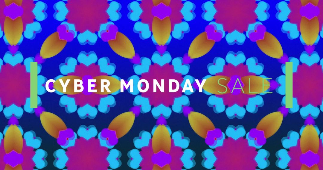 Cyber Monday Sale Kaleidoscopic Background for Online Retail Promotion