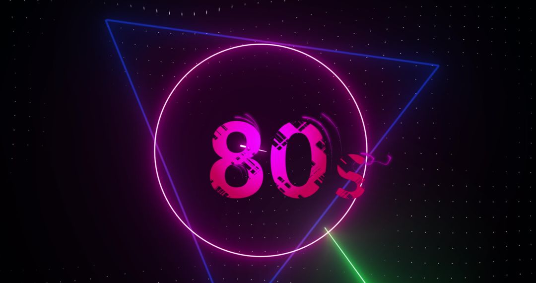 Retro 80s Neon Aesthetic Design with Vibrant Glow