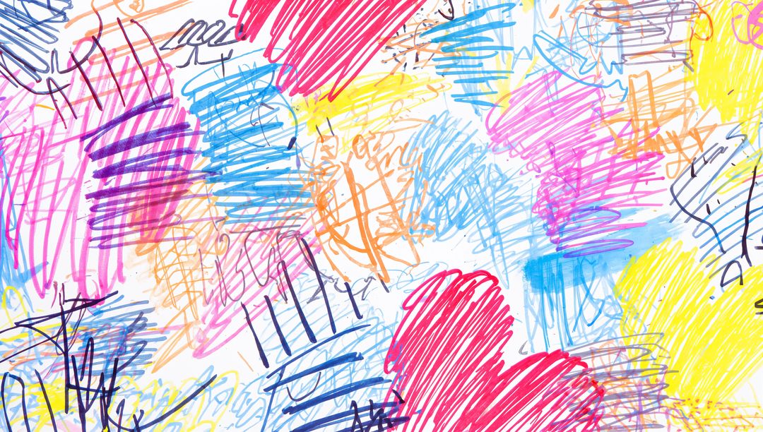 Vibrant Abstract Overlapping Scribbles in Bold Colors