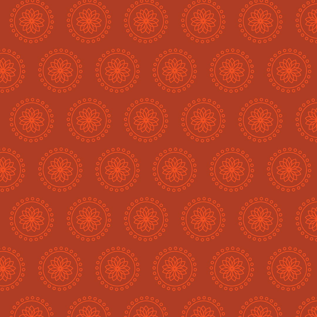 Seamless Transparent Background Red Geometric Pattern with Floral Shapes