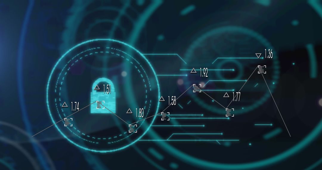 cybersecurity interface with holographic lock and data streams - Free Images, Stock Photos and Pictures on Pikwizard.com