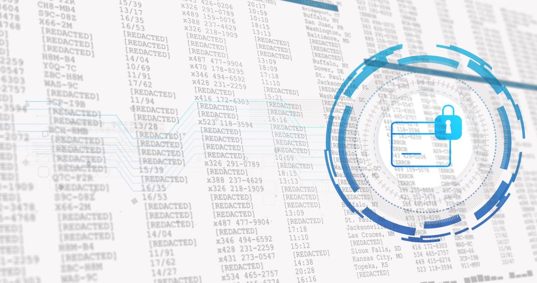 Data Security Concept with Credit Card Icon and Encrypted Codes