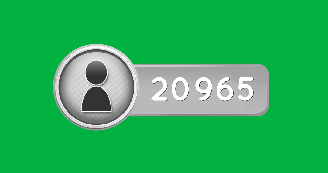 User Count Badge Icon Against Green Backdrop