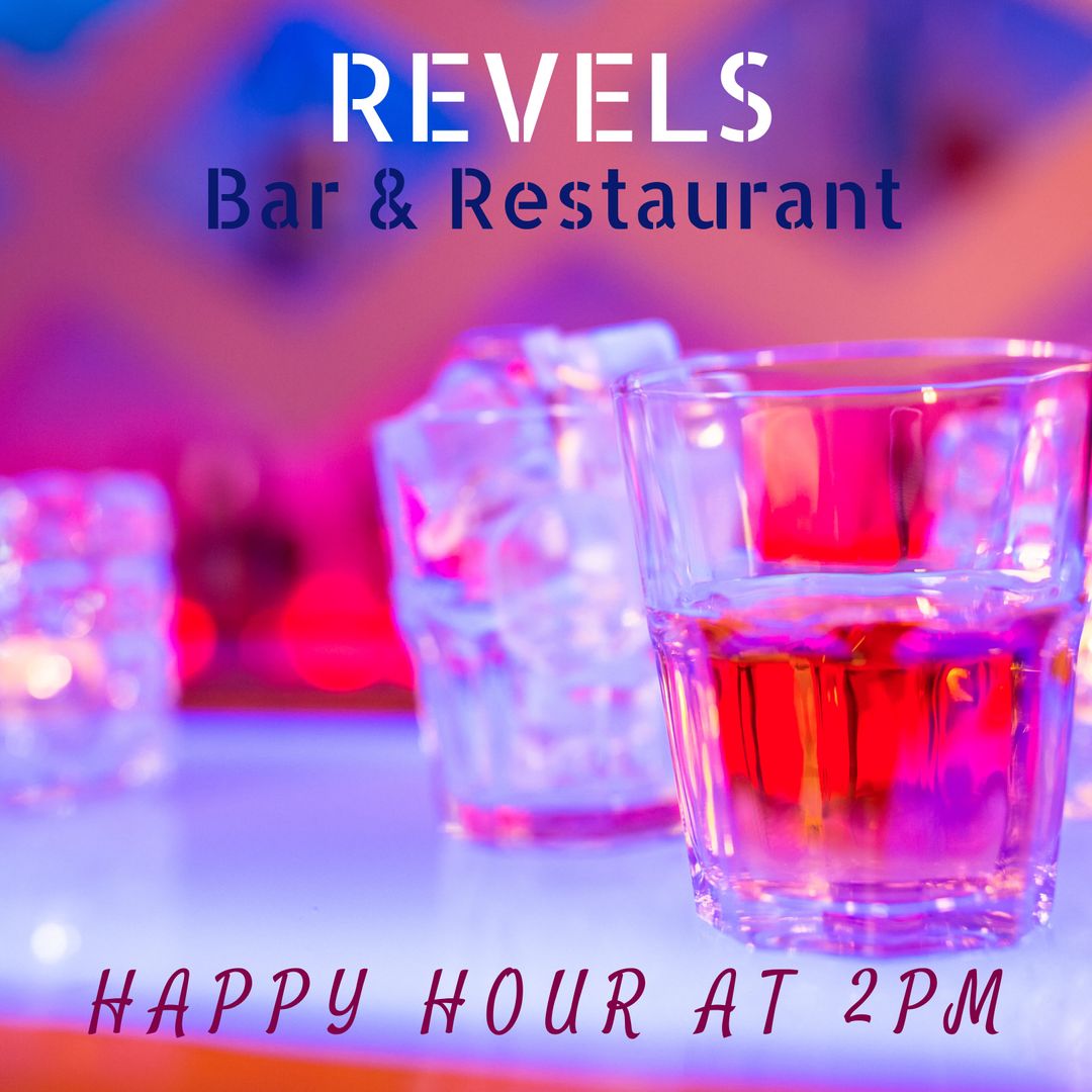 Colorful Cocktails and Happy Hour Promotion - Download Free Stock Templates Pikwizard.com