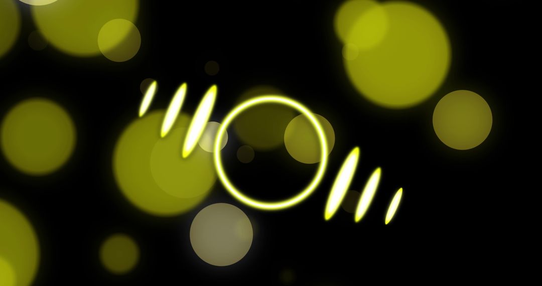 Abstract Digital Circles with Glowing Particles