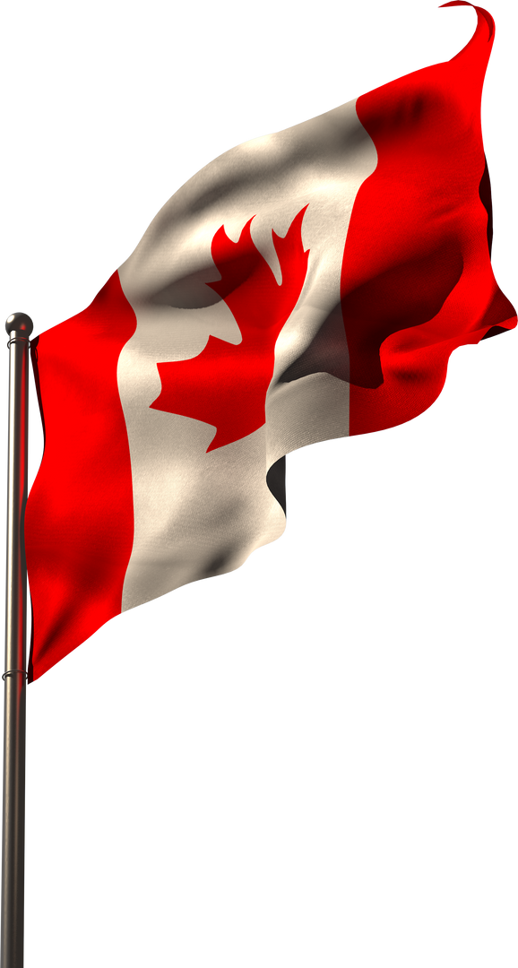 Transparent Canadian Flag Waving on Metal Flagpole - Download Free Stock Images Pikwizard.com