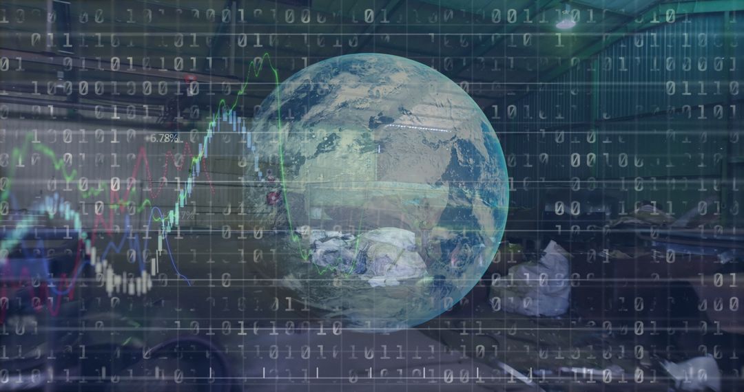 Global Business and Digital Interface Concept with Waste Management