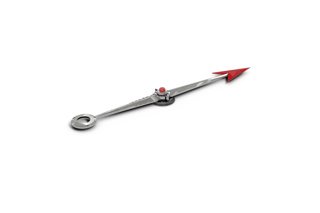 Digital PNG Illustration of Compass Pointer on Transparent Background