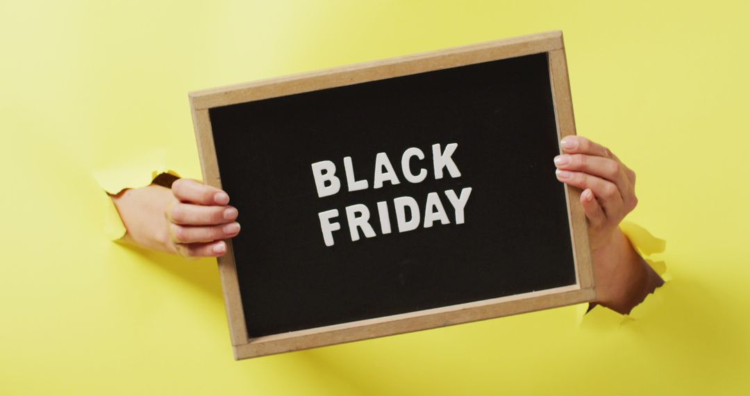 Digitally generated image depicts a Black Friday sale announcement on a yellow backdrop. - Free Images, Stock Photos and Pictures on Pikwizard.com